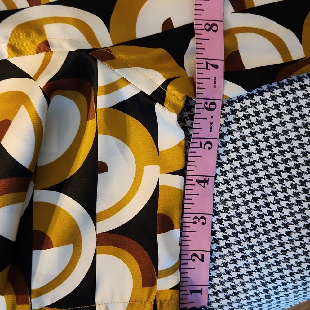 Zara Groovy Geometric Patterned Button Down Short… - image 7